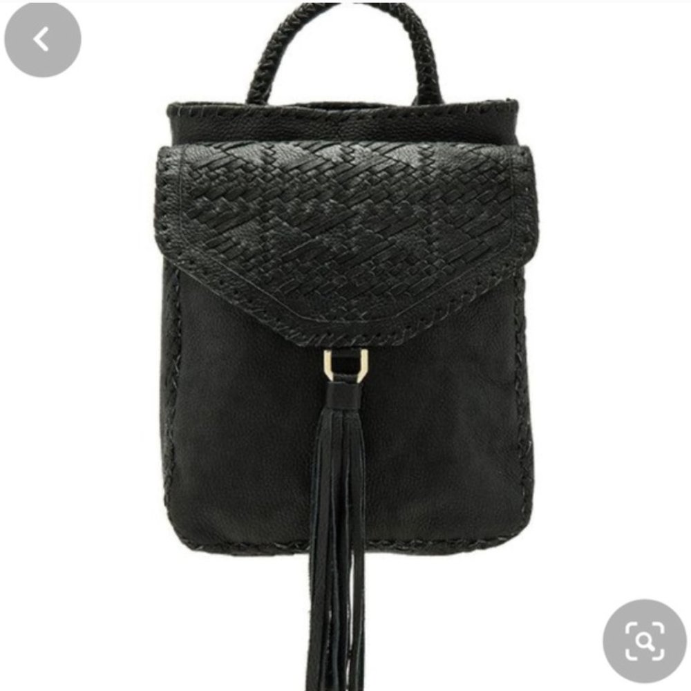 Cleobella | Black Woven Fringe Backback